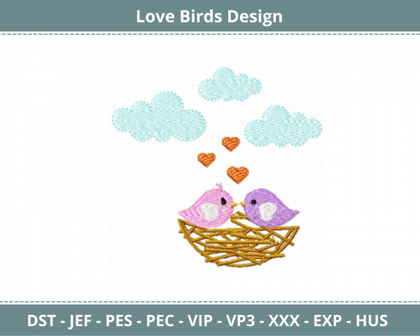 Love Birds Machine Embroidery Designs