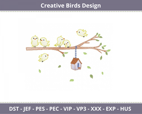 Creative Bird Machine Embroidery Designs