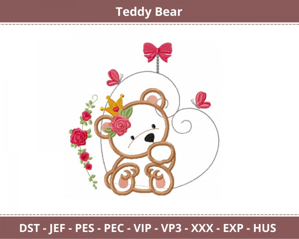 Teddy Bear Machine Embroidery Designs-instant download