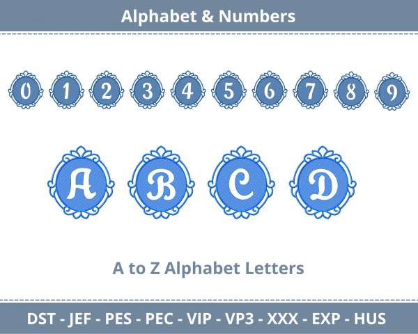 Alphabet & Numbers Machine Embroidery Designs-instant download
