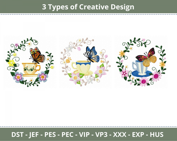 Creative Butterfly Machine Embroidery Designs-3 Types-instant download