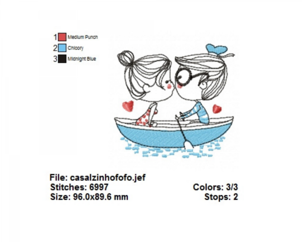 Cute Couple Machine Embroidery Designs-instant download
