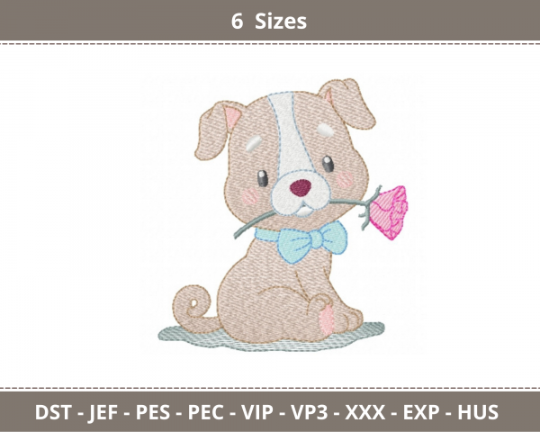 Cute Dog Machine Embroidery Designs-6 Sizes-instant download