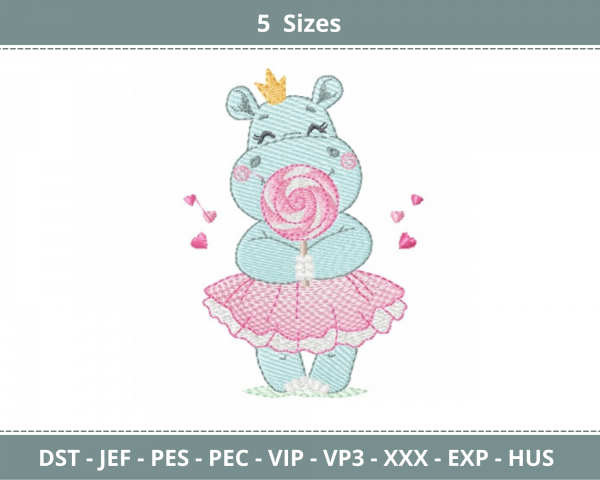 Naughty Hippo Machine Embroidery Designs
