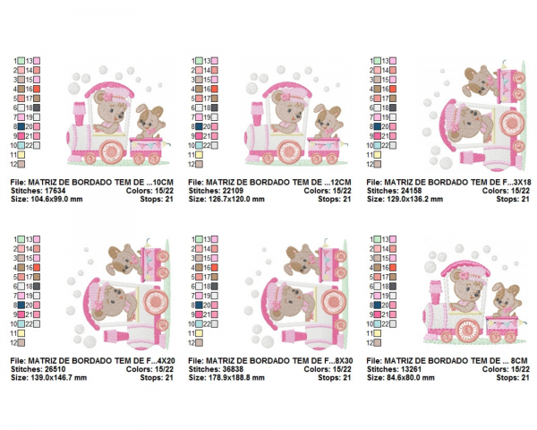Cartoon Machine Embroidery Designs-6 Sizes-instant download