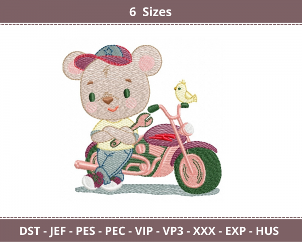 Cute Teddy Machine Embroidery Designs-6 Sizes-instant download