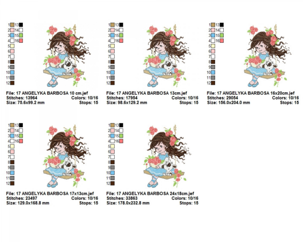 Baby Girl Machine Embroidery Designs-5 Sizes-instant download