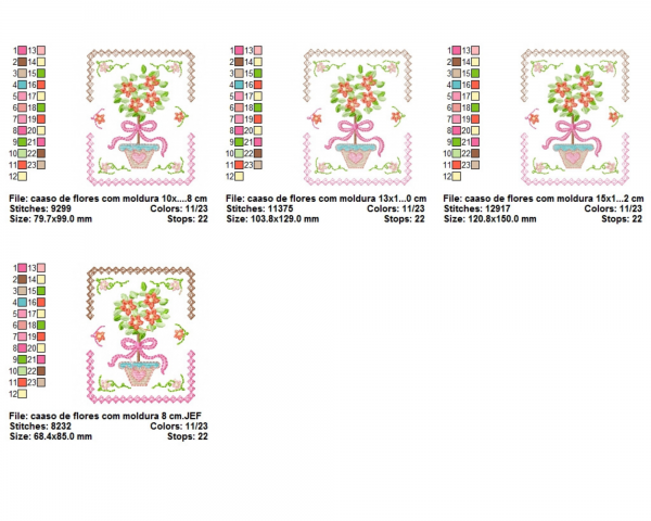 Creative Flower Pot Machine Embroidery Designs-4 Sizes-instant download