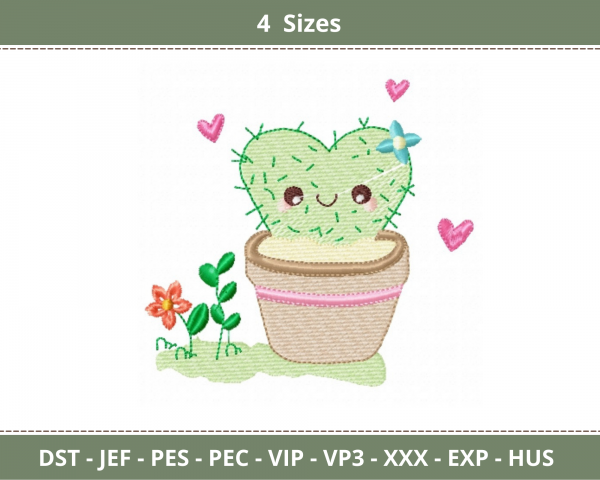 Cactus Tree Machine Embroidery Designs-4 Sizes-instant download