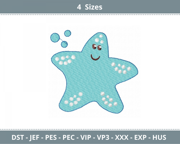 Star Fish Machine Embroidery Designs-4 Sizes-instant download