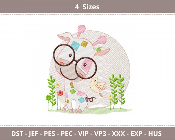Cute Sheep Machine Embroidery Designs-4 Sizes-instant download