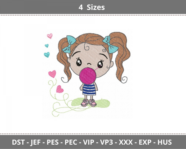 Naughty Girl Machine Embroidery Designs-4 Sizes-instant download