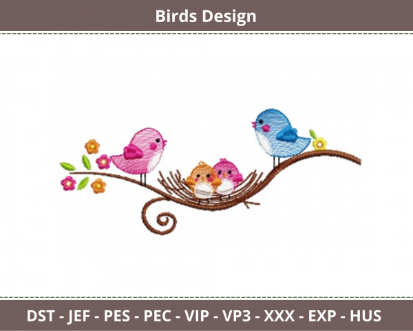 Birds Machine Embroidery Designs-1 Size-instant download