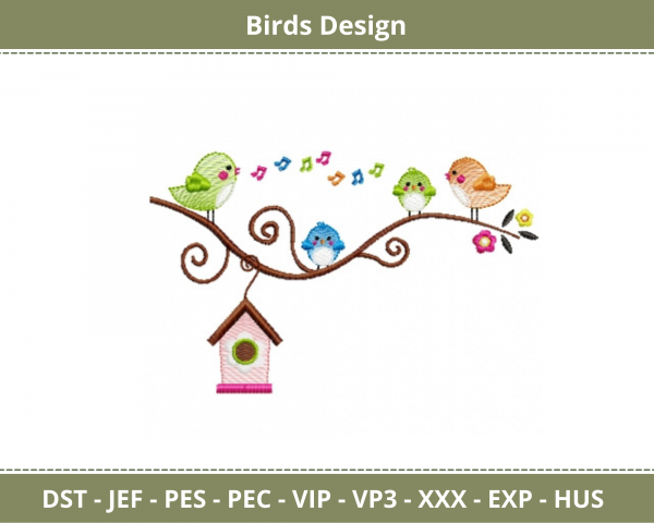 Birds Machine Embroidery Designs-1 Size-instant download