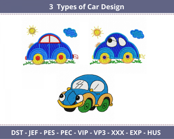 Car Machine Embroidery Designs-3 Types-instant download