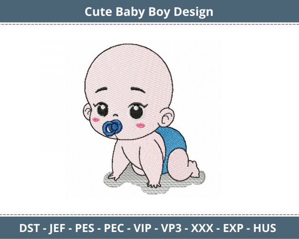 Cute Baby Boy Machine Embroidery Designs