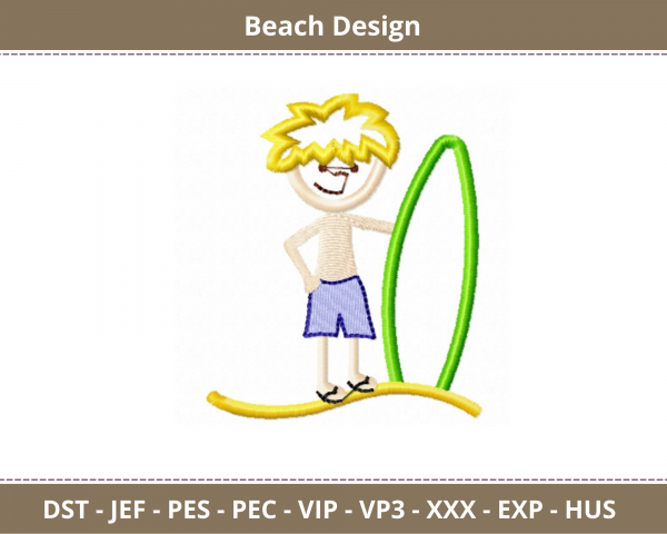 Beach Machine Embroidery Designs-1 Size-instant download