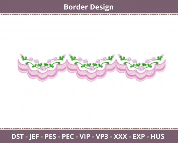 Floral Border Machine Embroidery Designs-instant download