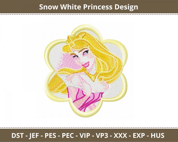 Snow White Princess Machine Embroidery Designs-1 Size-instant download