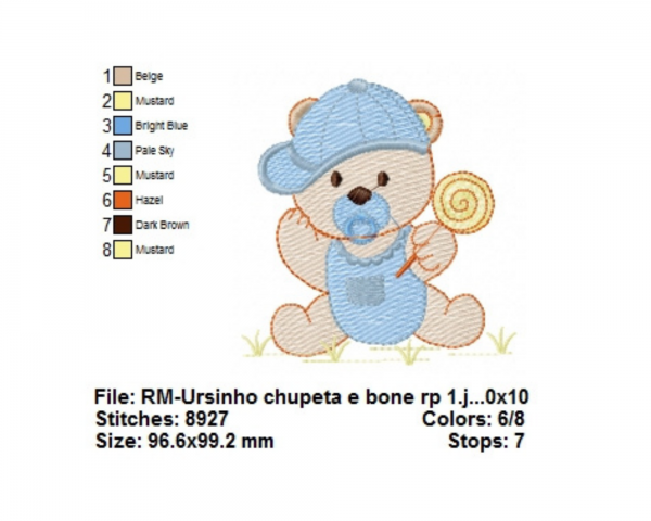 Cute Teddy Machine Embroidery Designs-1 Size-instant download