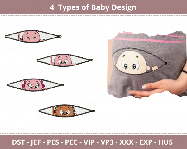 Cute Baby Machine Embroidery Designs-1 Size-4 Types-instant download