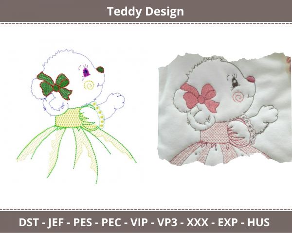Teddy Bear Machine Embroidery Designs-1 Size-instant download