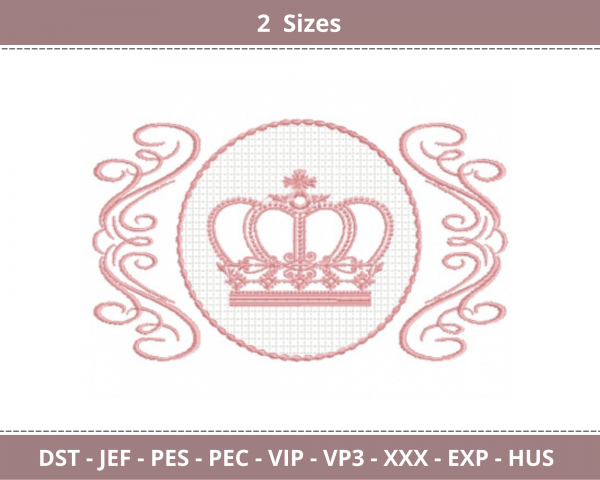 Creative Crown Machine Embroidery Designs-2 Sizes-instant download