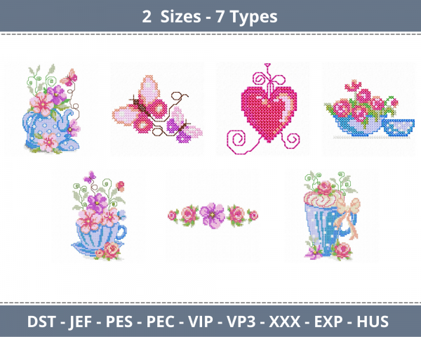 Creative Machine Embroidery Designs-2 Sizes-7 Types-instant download