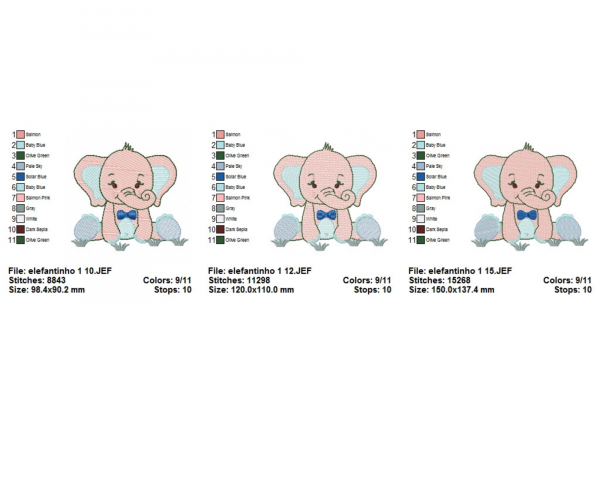 Elephant Machine Embroidery Designs-3 Sizes-instant download