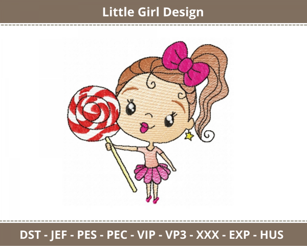 Little Girl Machine Embroidery Designs-instant download