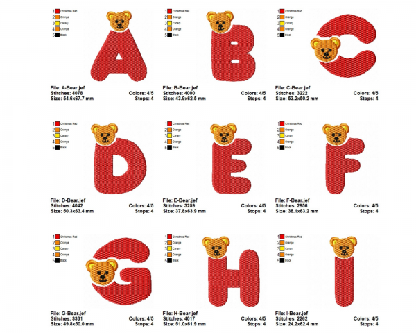 Alphabet Machine Embroidery Designs-instant download