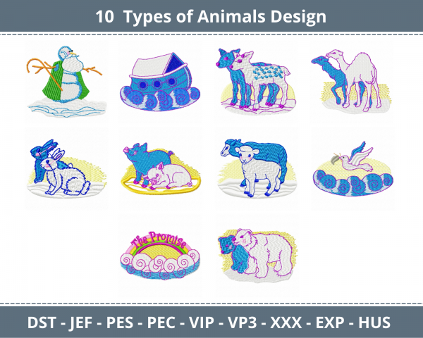 Animals Machine Embroidery Designs-10 Types-instant download