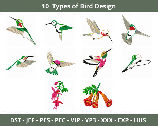 Birds Machine Embroidery Designs-10 Types-instant download