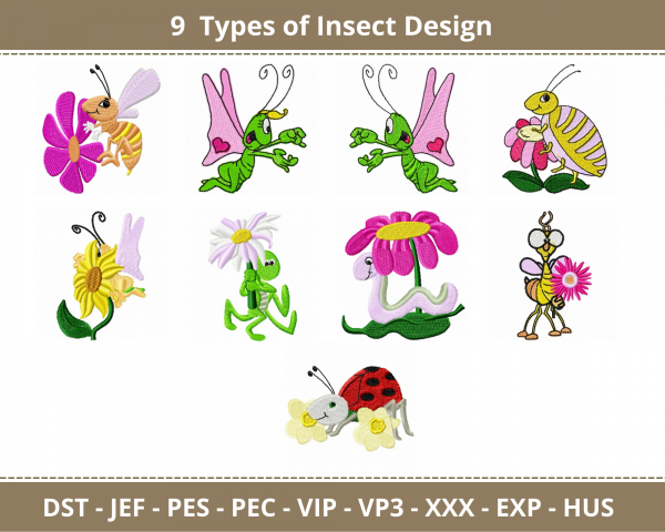 Insects Machine Embroidery Designs-9 Types-instant download