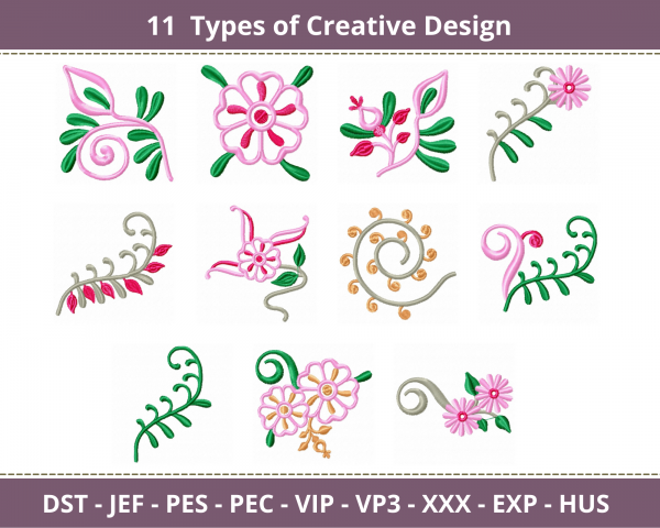 Creative Machine Embroidery Designs-11 Types-instant download
