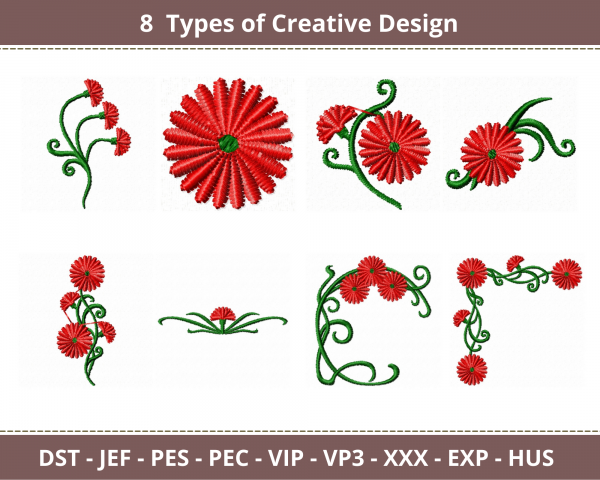 Creative Machine Embroidery Designs-8 Types-instant download
