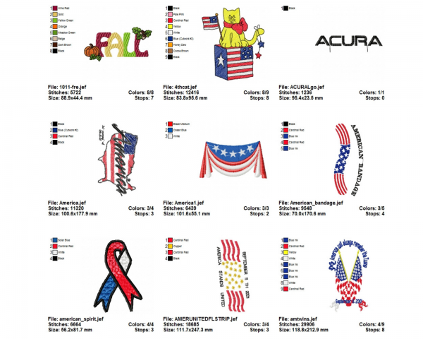 American Flag Machine Embroidery Designs-25 Types-instant download