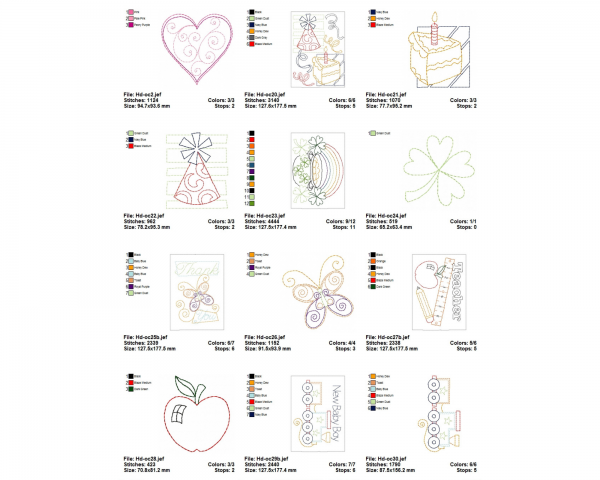 Creative Machine Embroidery Designs-31 Types-instant download