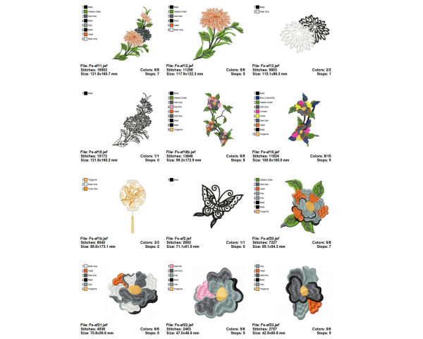 Creative Machine Embroidery Designs-34 Types-instant download