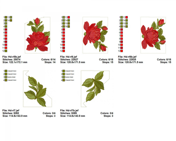 Creative Rose Machine Embroidery Designs-14 Types-instant download
