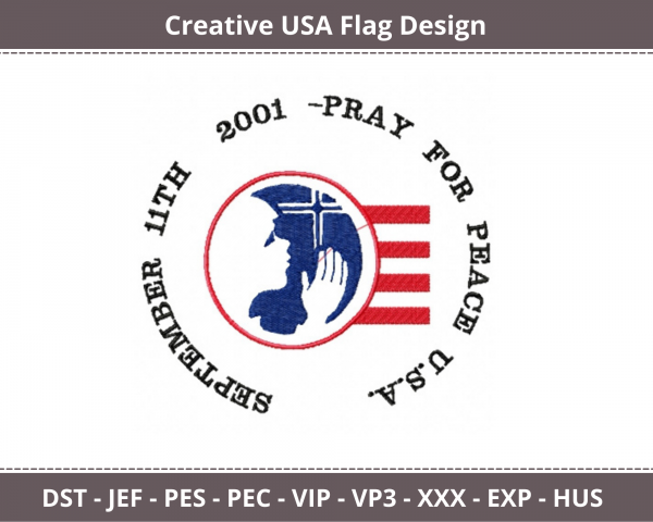 Creative USA Flag Machine Embroidery Designs
