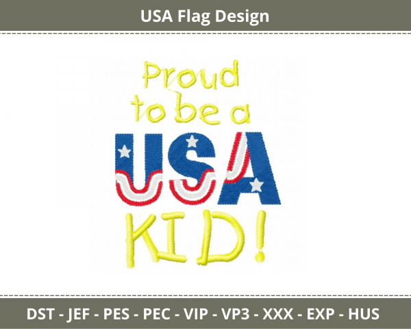 USA Flag Machine Embroidery Designs