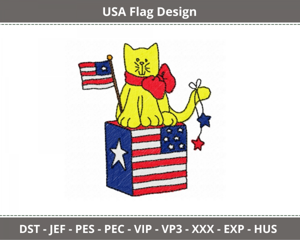 USA Flag Machine Embroidery Designs