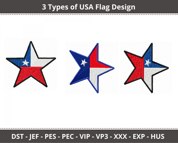 USA Flag Machine Embroidery Designs-3 Types-instant download