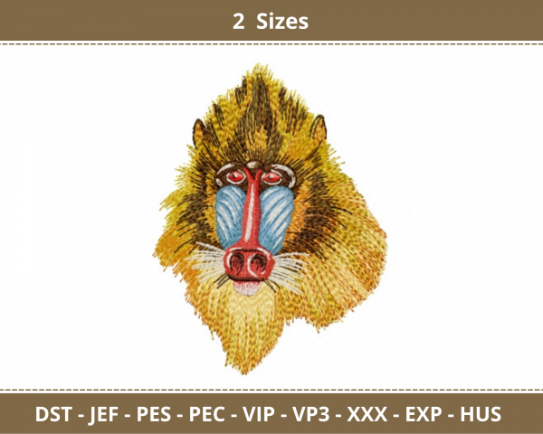 Wild Animal Machine Embroidery Designs-2 Sizes-instant download