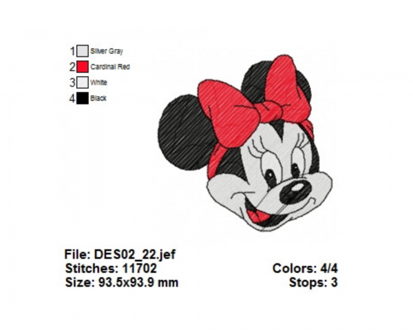 Minnie Mouse Machine Embroidery Designs-instant download