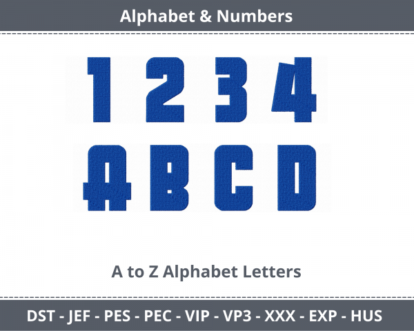 Aerojones Alphabet & Numbers Machine Embroidery Designs