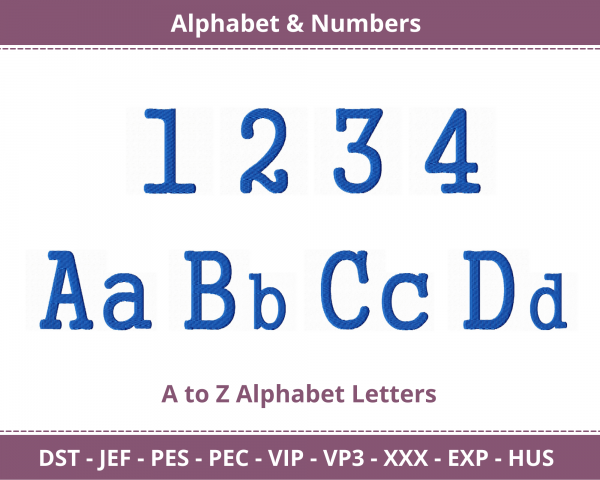 Executive Alphabet & Numbers Machine Embroidery Designs
