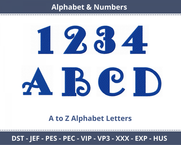 Fancy Pants Alphabet & Numbers Machine Embroidery Designs