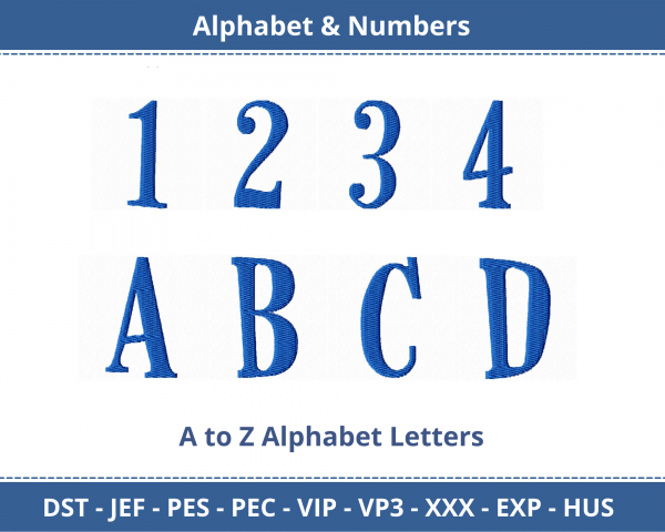 Follow Direction Alphabet & Numbers Machine Embroidery Designs